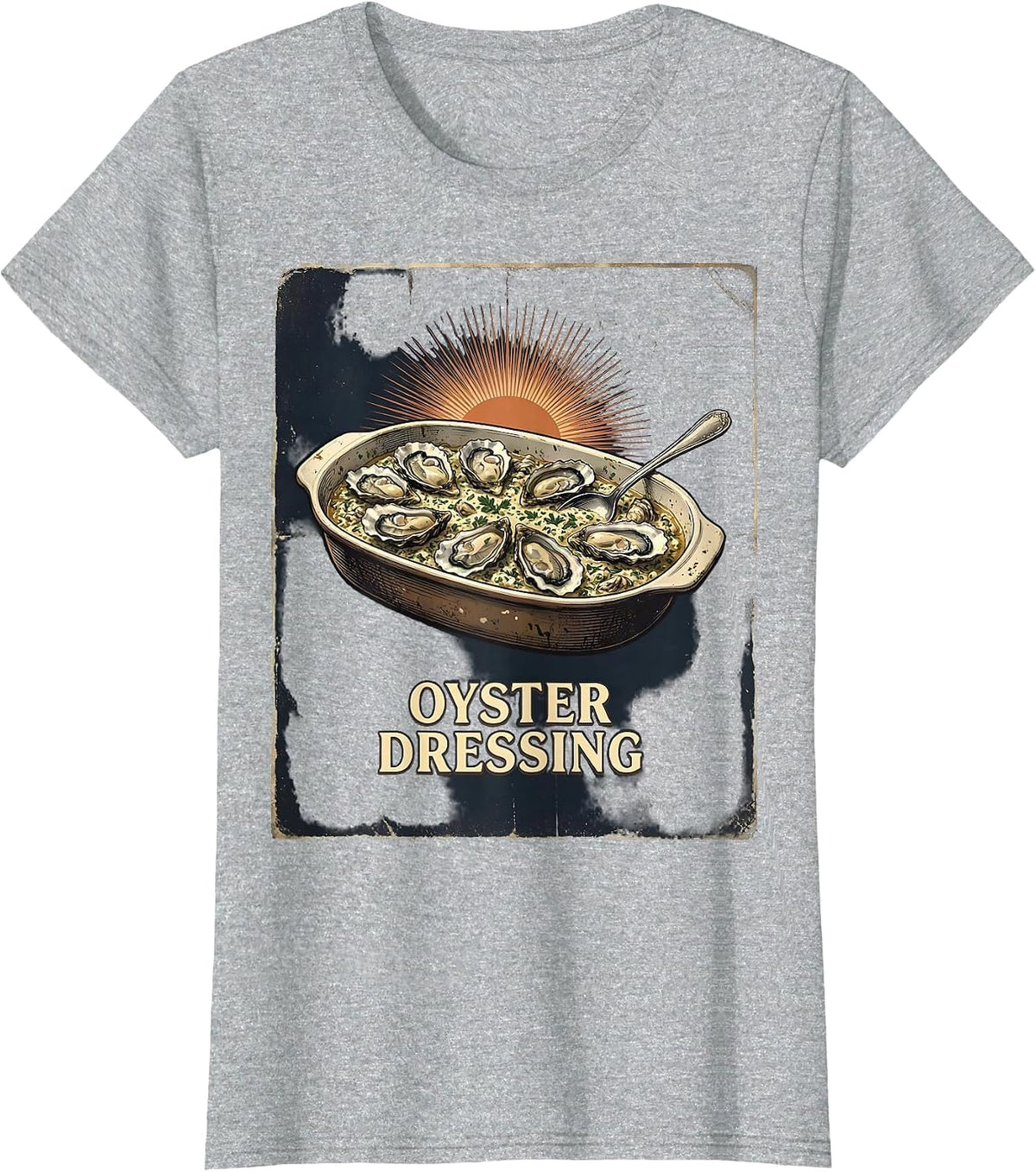 Oyster Dressing Vintage Thanksgiving Bootleg 90's Rap Rock T-Shirt - Heather Grey