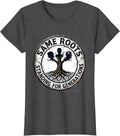 Women's Same Roots Standing For Generations Distressed Family T-Shirt - Dark Heather Grey