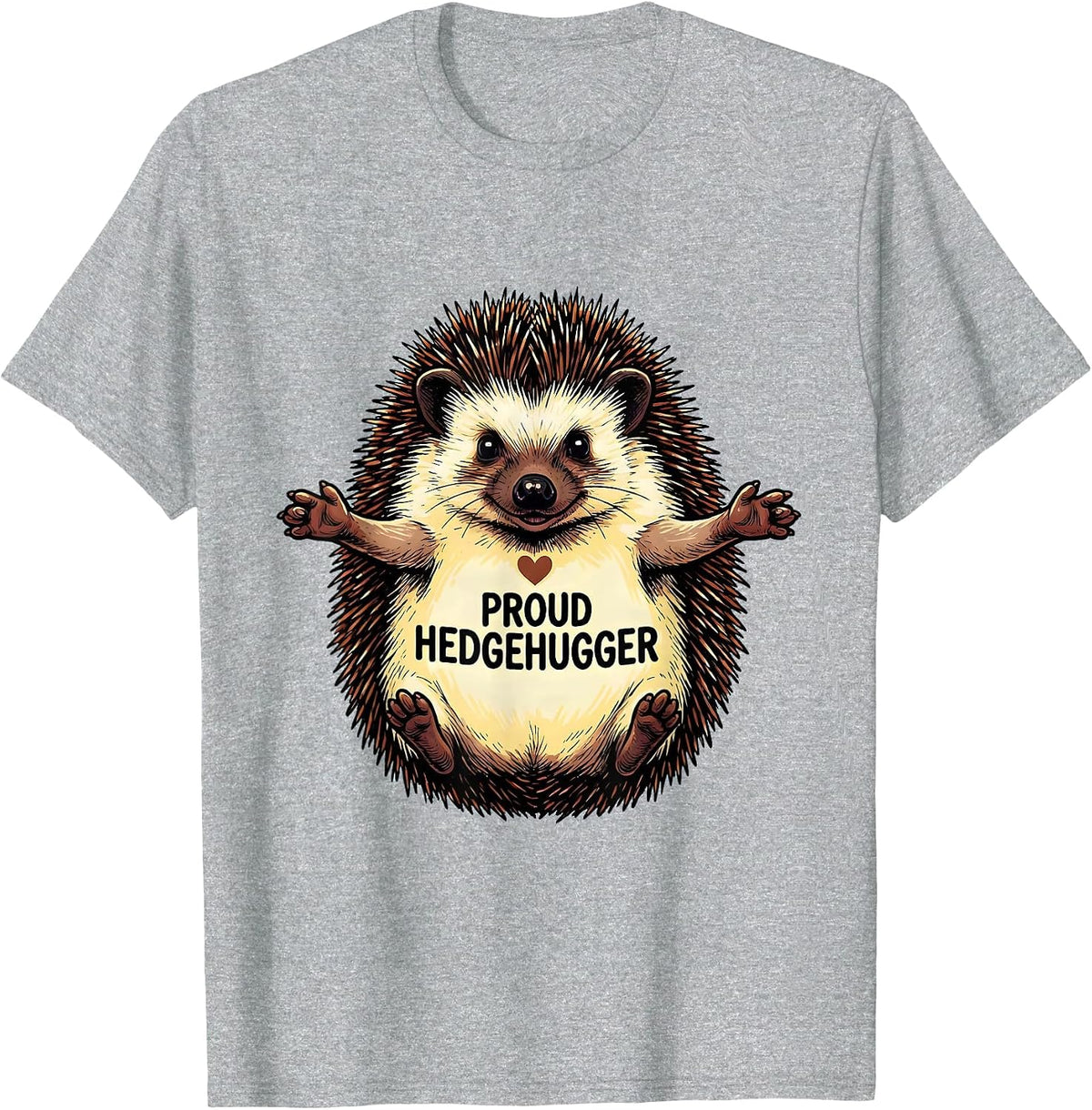 Men's Proud Hedgehugger Whimsical Hedgehog Lover Humor Gift T-Shirt - Heather Grey