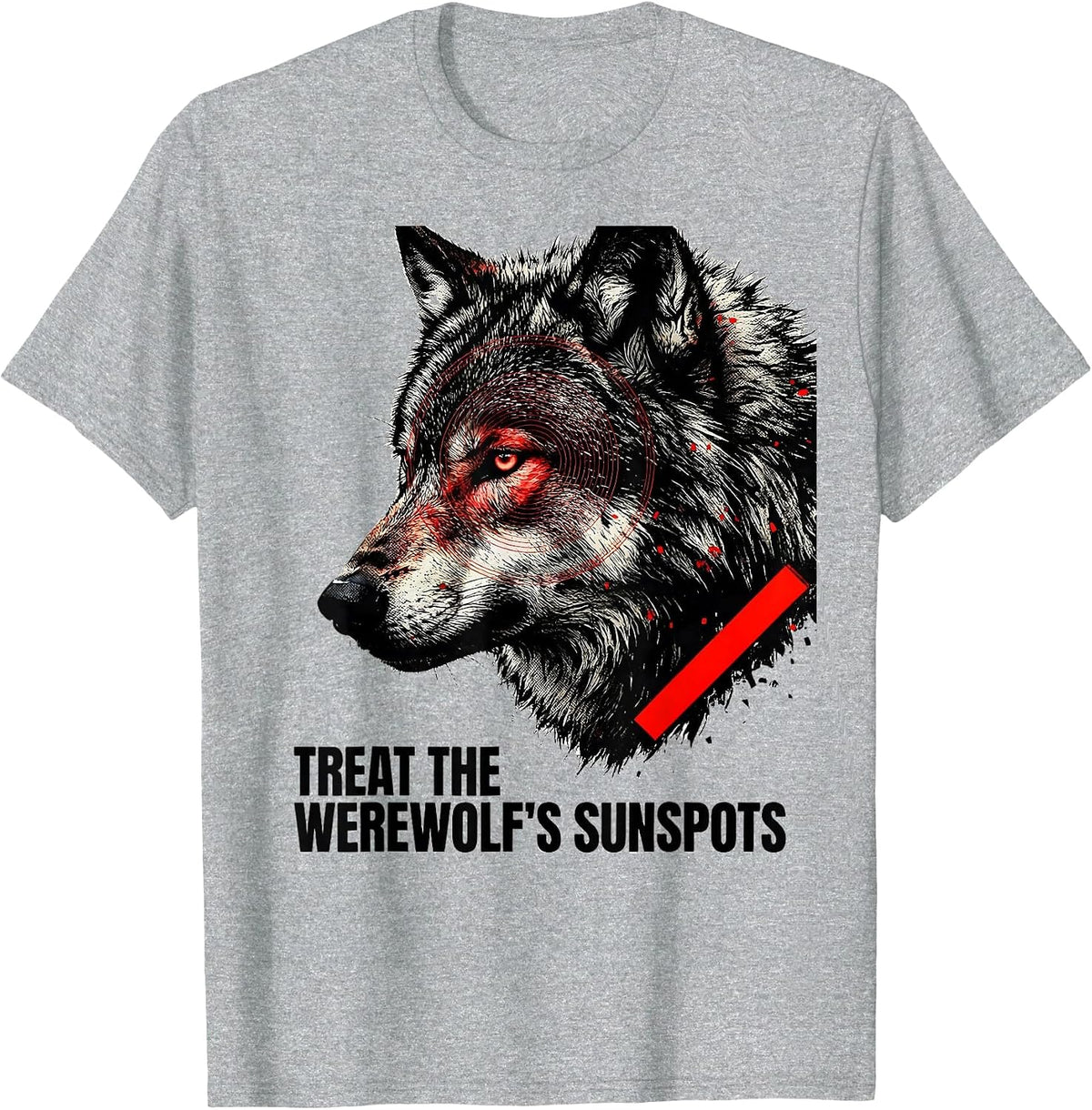 Men's Treat The Werewolf's Sunspots Funny Dermatology Halloween T-Shirt - Heather Grey