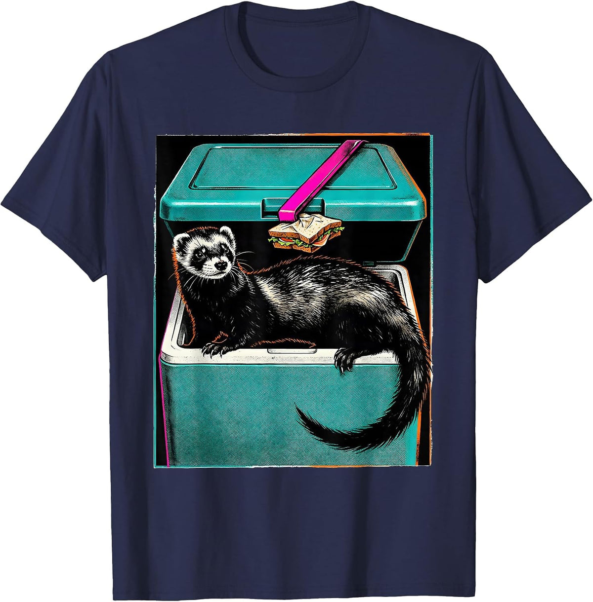 Ferret Cooler Escape Funny Ferret Lover Gift T-Shirt - Navy Blue