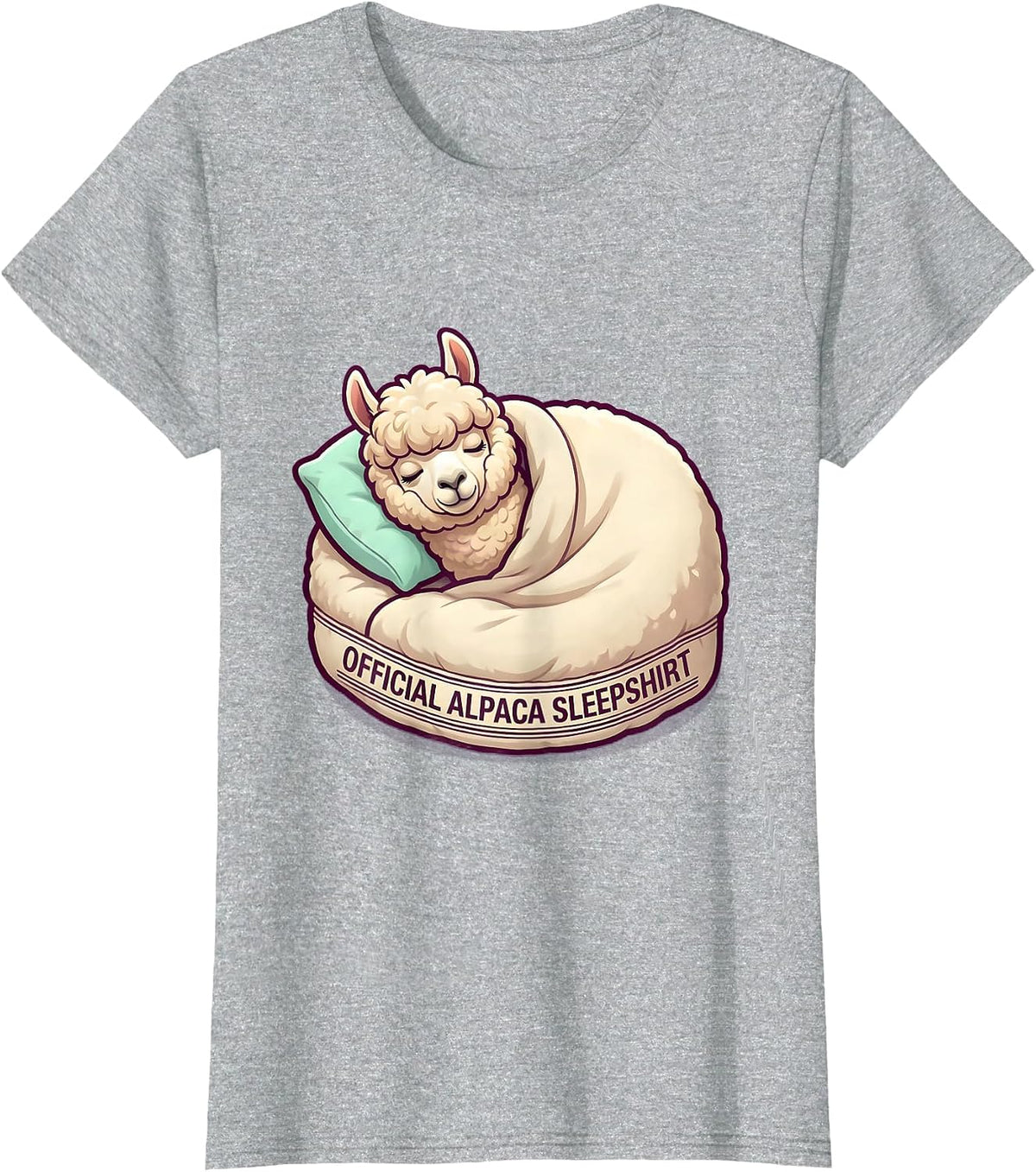 Official Alpaca Sleepshirt Cute Kawaii Animal Lover T-Shirt - Heather Grey