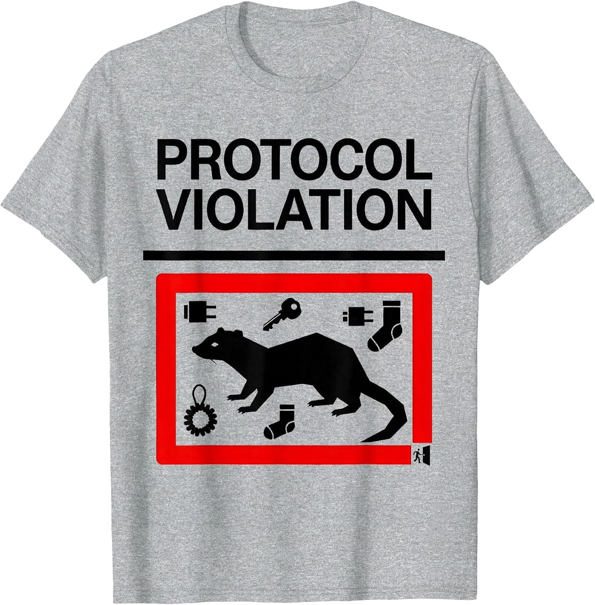 Men's Protocol Violation Ferret Owner Gift Funny Ferret Lover T-Shirt - Heather Grey