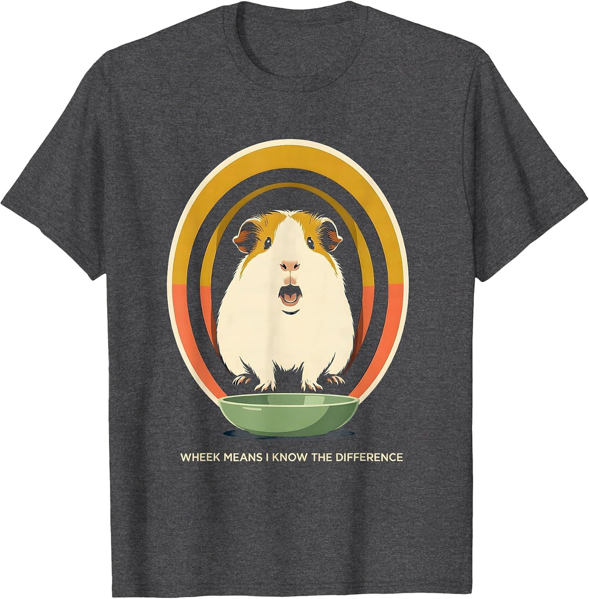 Men's Wheek Means I Know The Difference Funny Guinea Pig Lover Pet T-Shirt - Dark Heather Grey
