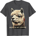 Men's Alpaca My Coffee Funny Alpaca Lover Humor T-Shirt - Dark Heather Grey