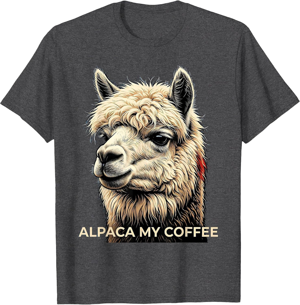 Men's Alpaca My Coffee Funny Alpaca Lover Humor T-Shirt - Dark Heather Grey
