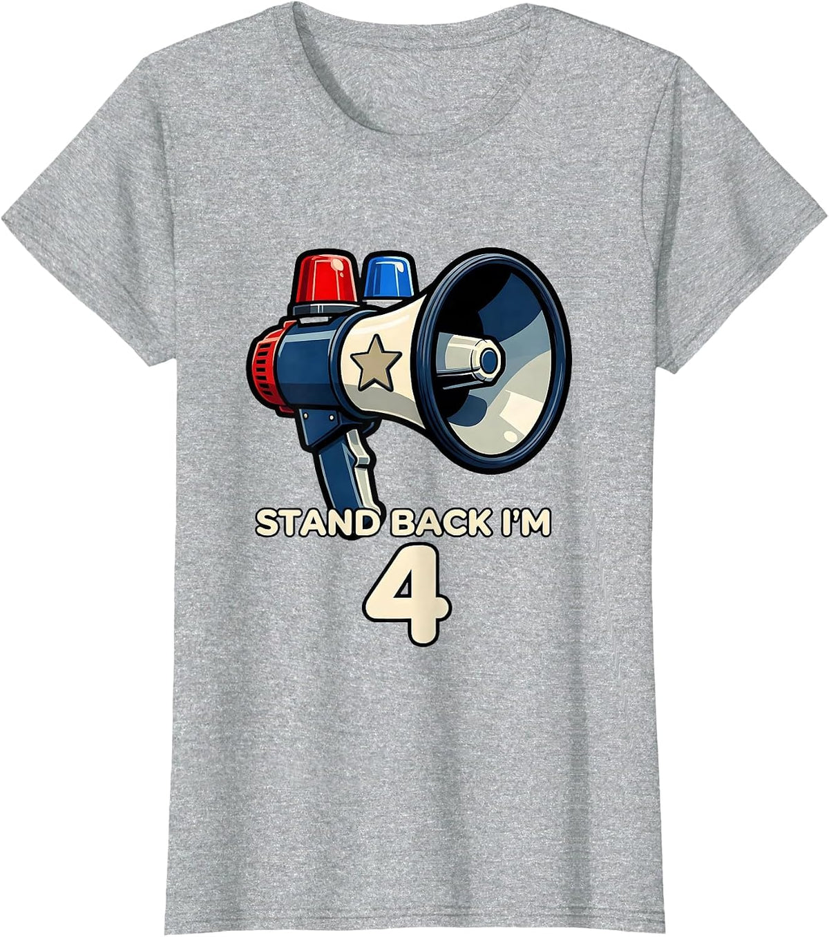 Women's Stand Back I'm 4 Funny Future Police Officer Toddler T-Shirt - Heather Grey