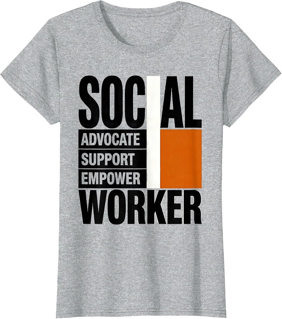 Women's Advocate Support Empower Social Worker Brutalist Graphic T-Shirt - Heather Grey