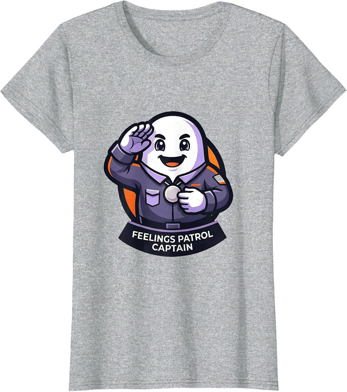Women's Feelings Patrol Captain Halloween Mental Health Counselor T-Shirt - Heather Grey