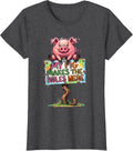 Women's My Pig Makes The Rules Here Funny Pig Lover Farm Animal T-Shirt - Dark Heather Grey