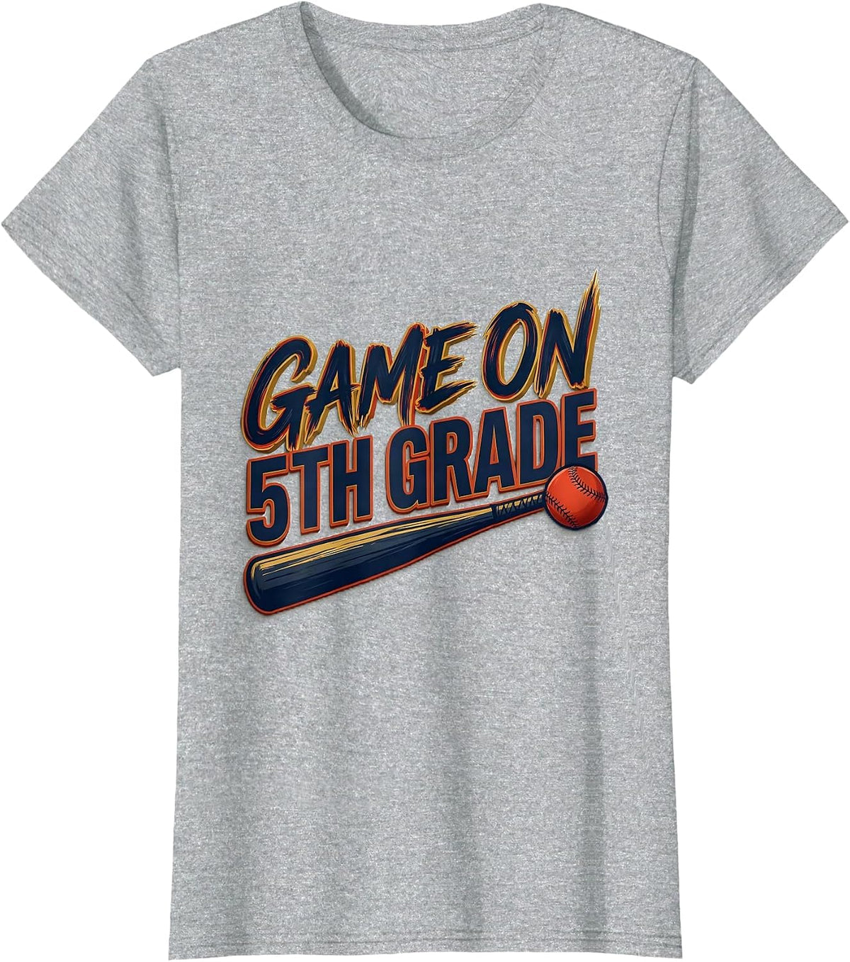 Game On 5th Grade Sign Painter Showcard Back To School T-Shirt - Heather Grey