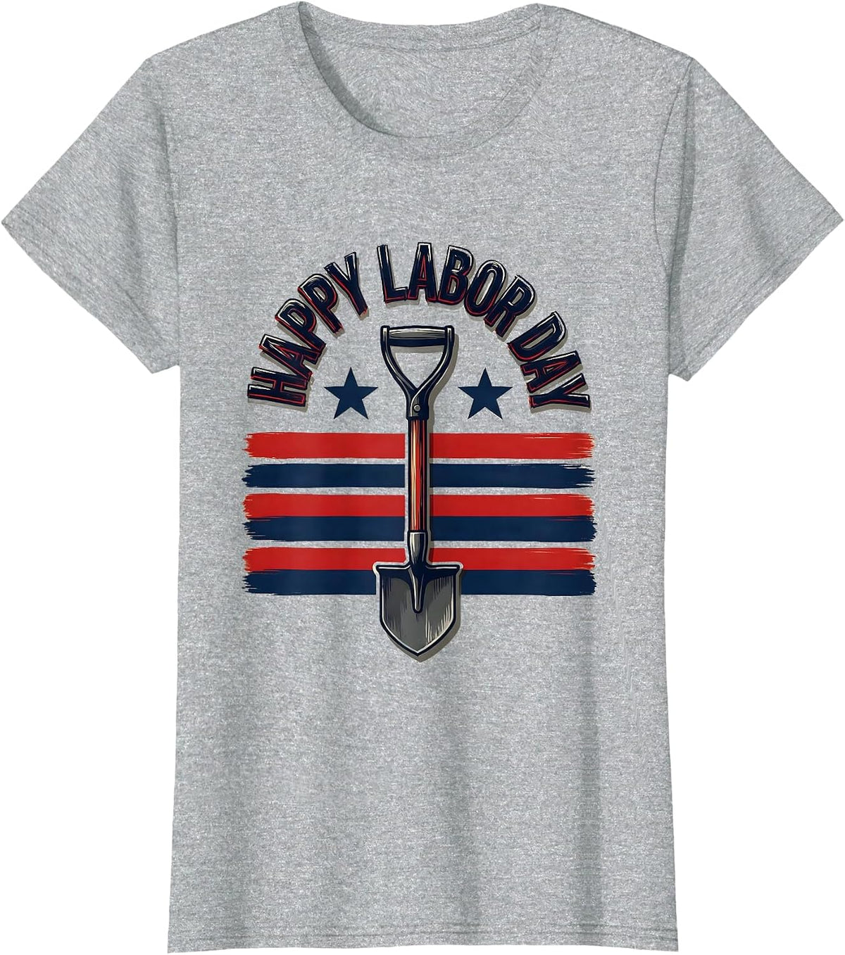 Happy Labor Day Patriotic Union Pride Sign Painter Style T-Shirt - Heather Grey