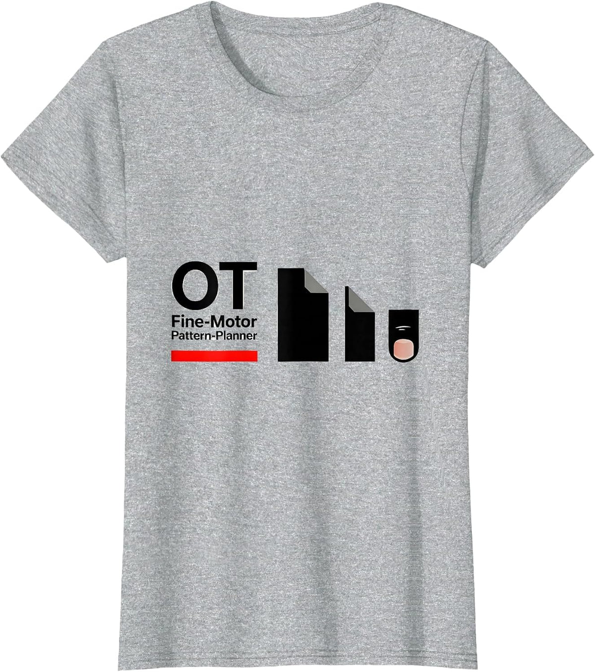Women's OT Fine-Motor Pattern-Planner Occupational Therapy OT T-Shirt - Heather Grey