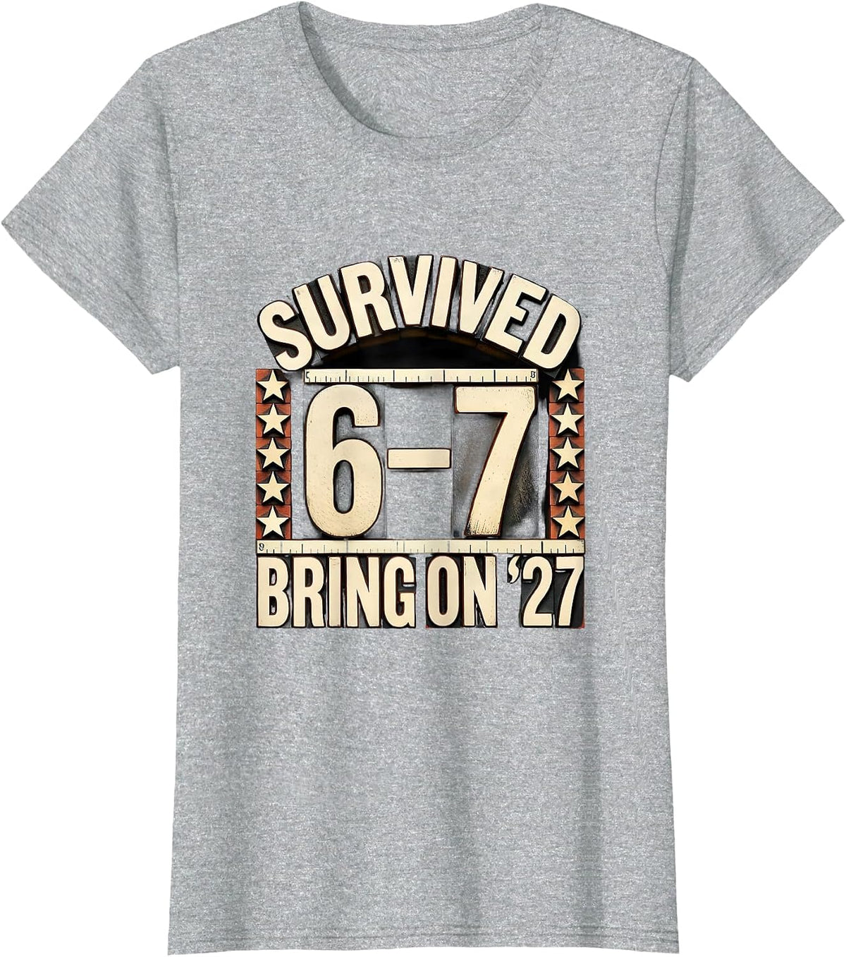 Survived 6-7 Bring On 27 Funny Teacher Reading Meme Humor T-Shirt - Heather Grey