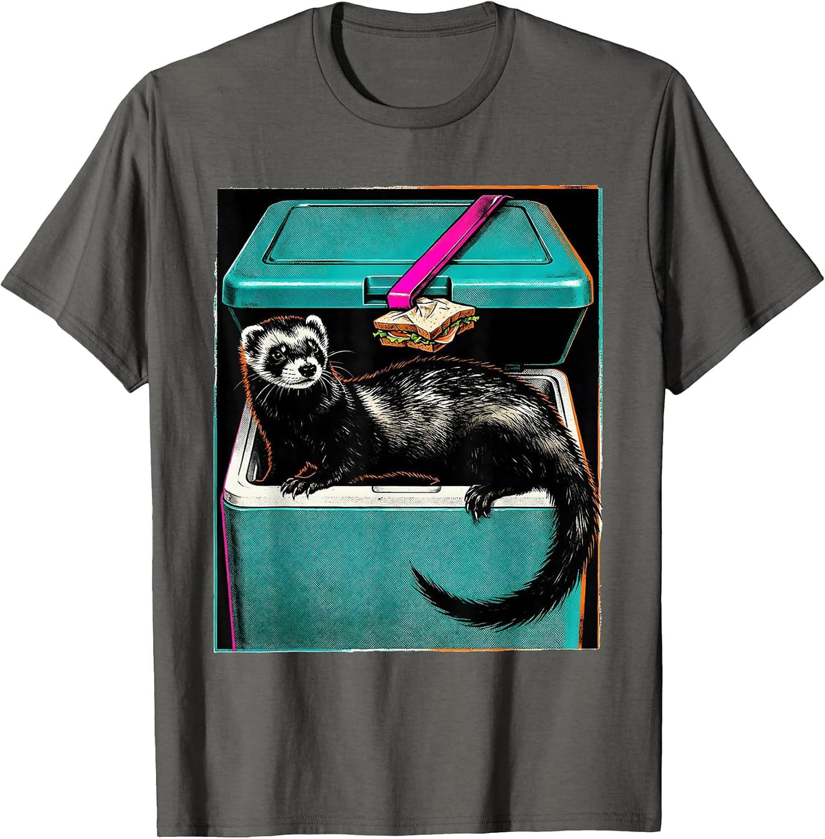 Ferret Cooler Escape Funny Ferret Lover Gift T-Shirt - Asphalt Grey