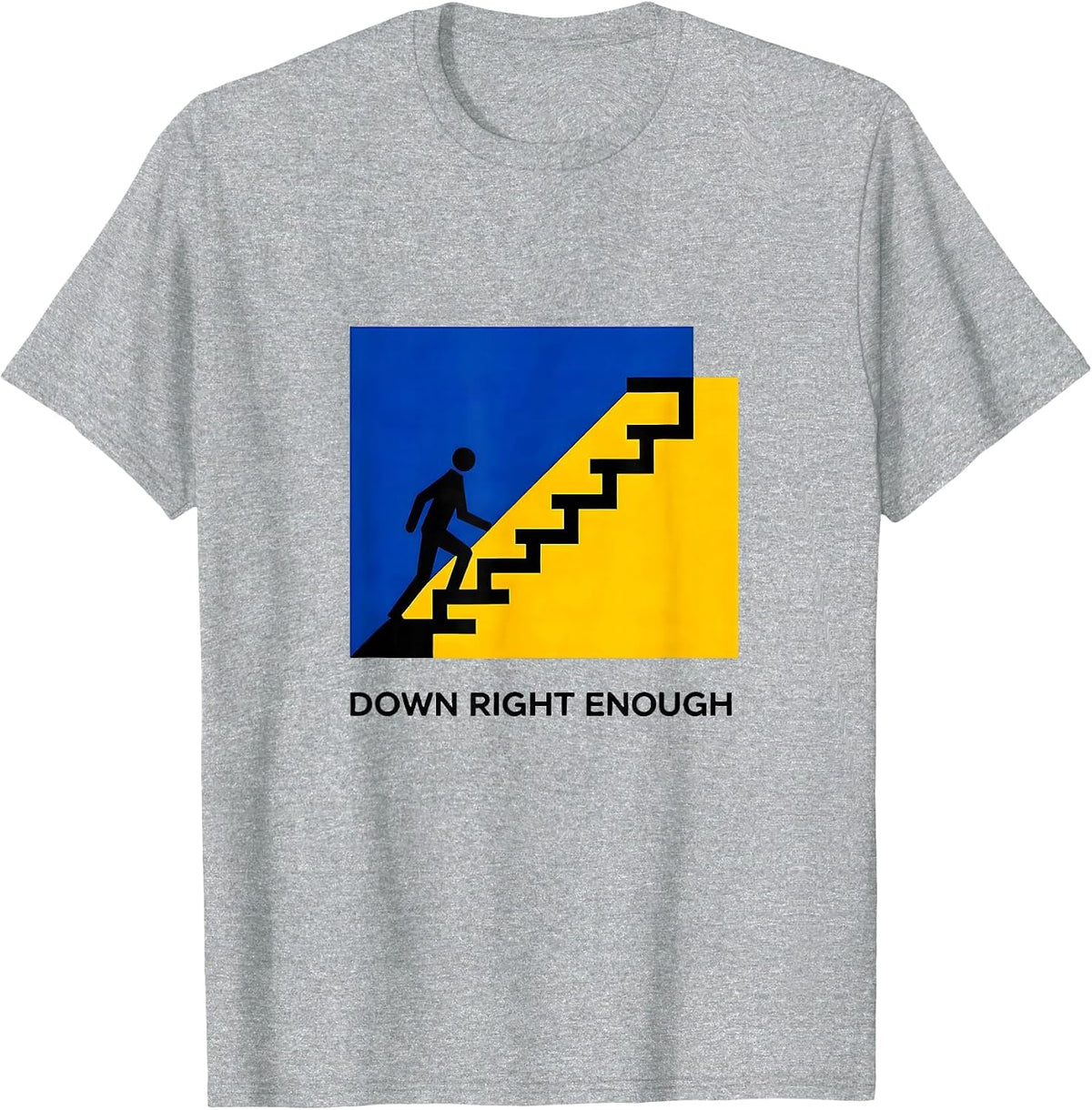 Men's Down Right Enough Geometric Down Syndrome Awareness Support T-Shirt - Heather Grey