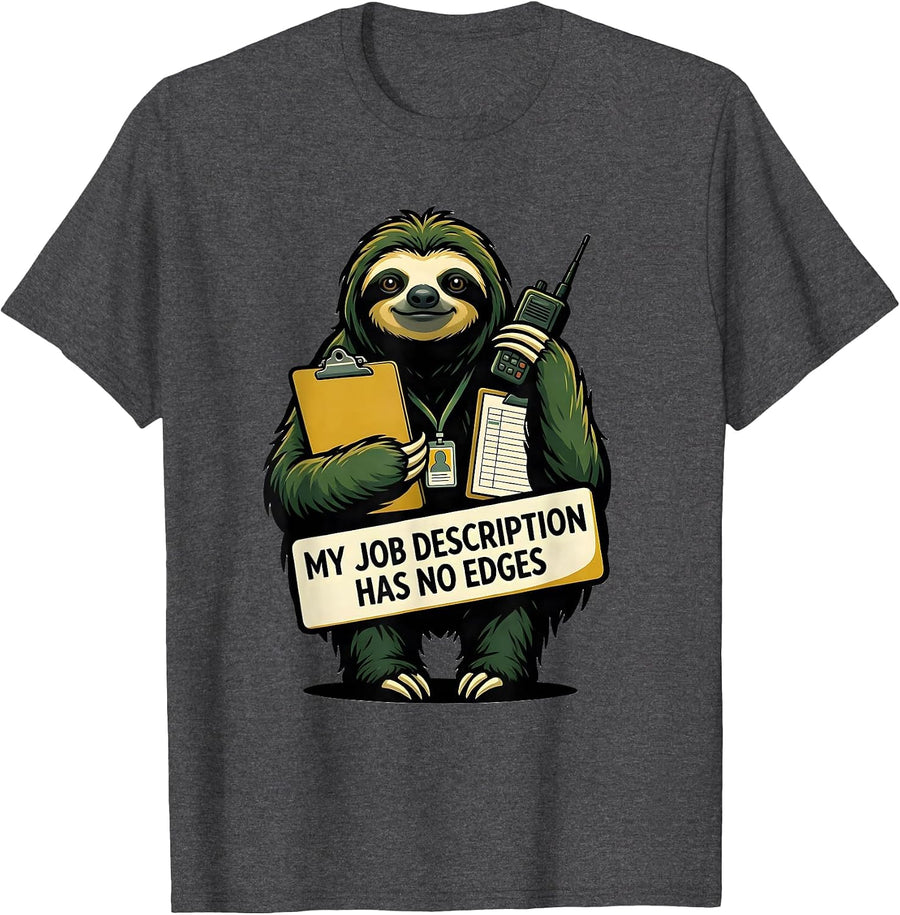 Men's My Job Description Has No Edges Funny SPED Teacher Aide Para T-Shirt - Dark Heather Grey
