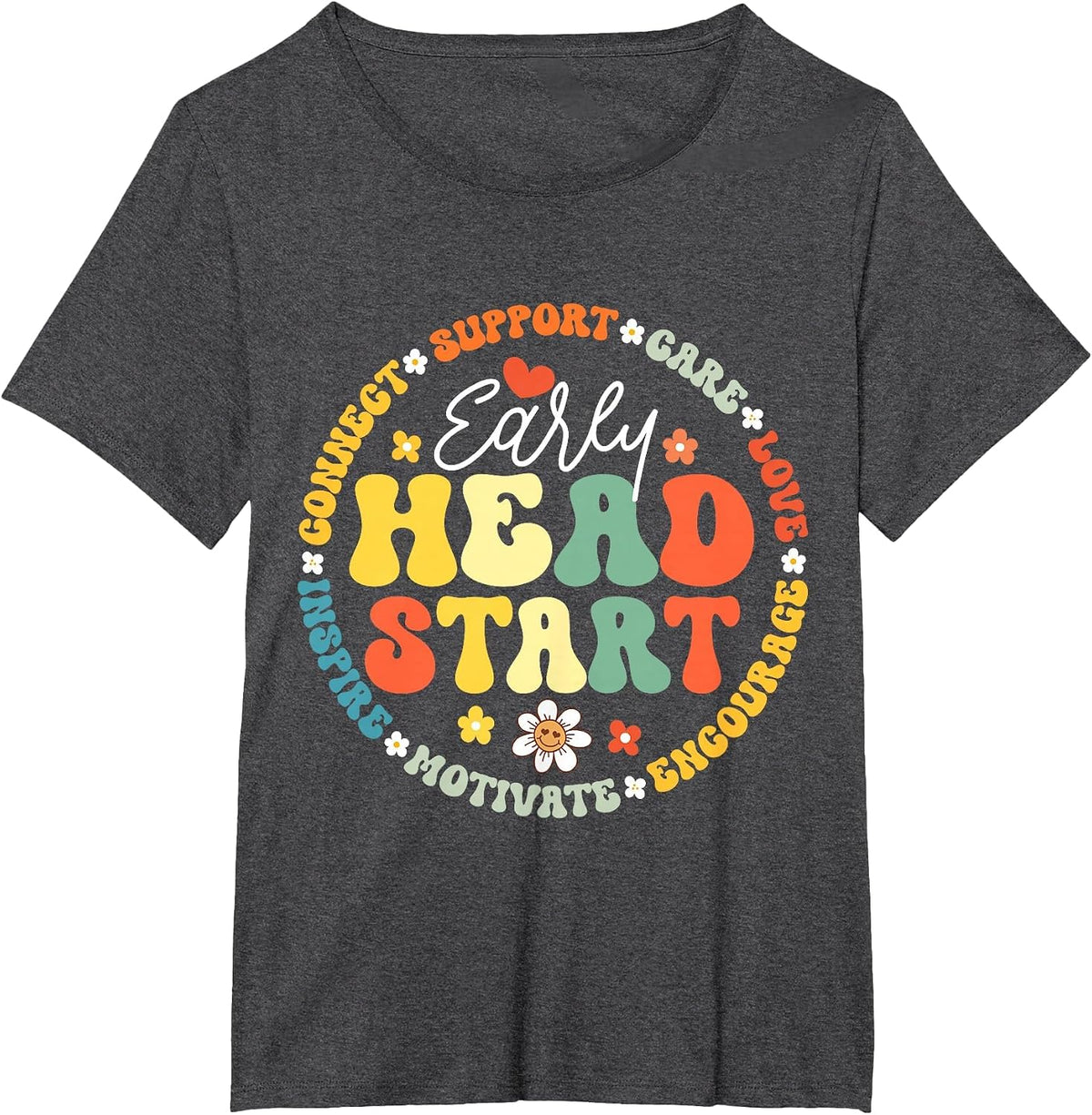 Early Head Start Squad Homeschool Teacher Headstart T-Shirt - Dark Heather Grey