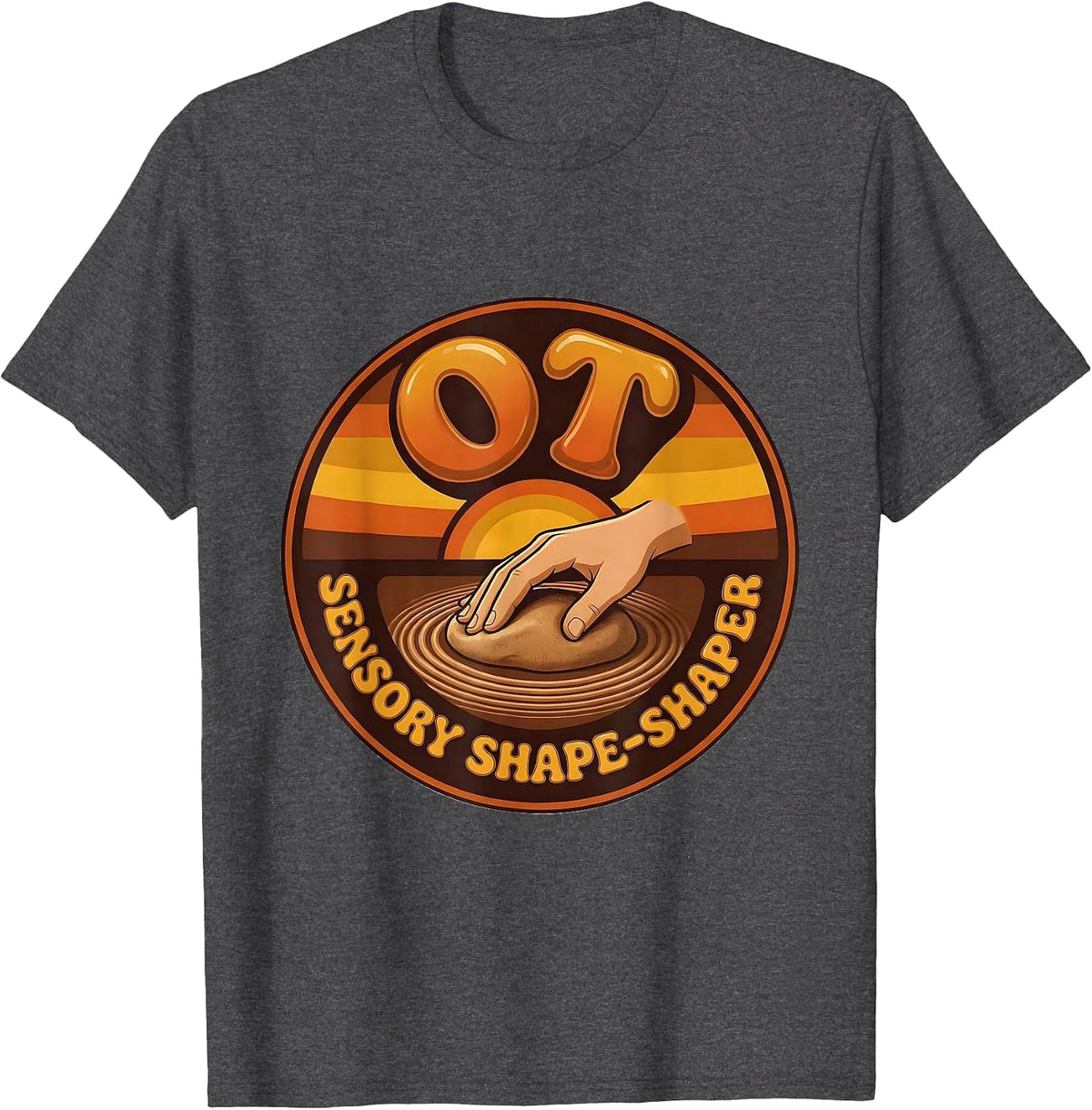 Men's OT Sensory Shape-Shaper Retro Occupational Therapy T-Shirt - Dark Heather Grey
