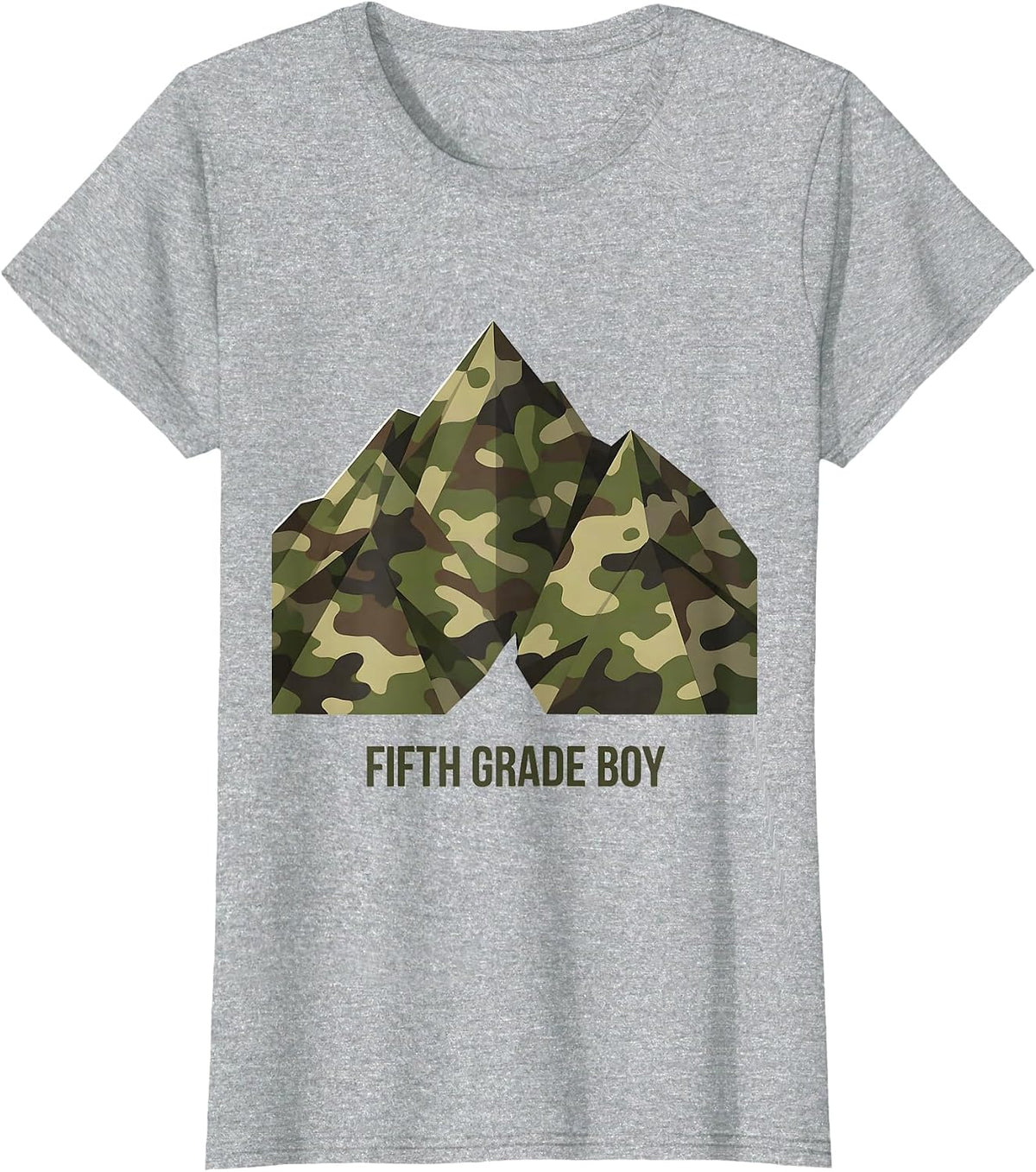 Fifth Grade Boy Camo Back To School Boys Teachers T-Shirt - Heather Grey