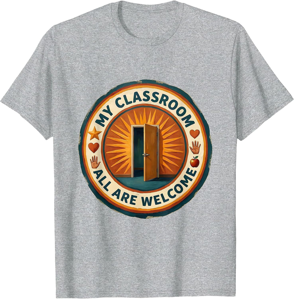 Men's My Classroom All Are Welcome Special Education Tee T-Shirt - Heather Grey
