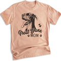 EVERTREE CLOTHING Great Dane Mom T-Shirt, Unisex Women's Shirt, Great Dane Owner, Best Dog Mom Gift - Heather Sunset