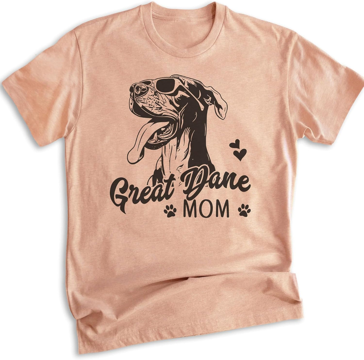 EVERTREE CLOTHING Great Dane Mom T-Shirt, Unisex Women's Shirt, Great Dane Owner, Best Dog Mom Gift - Heather Sunset