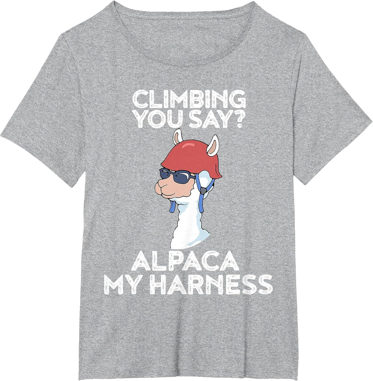 Funny Climbing Shirt Cute Alpaca Rock Climber Tee T-Shirt - Heather Grey