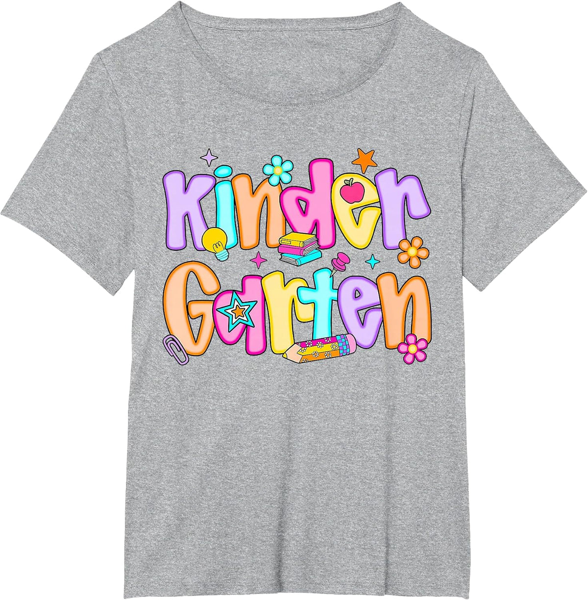 Preppy Kindergarten First Day of School Teachers Girls Boys T-Shirt - Heather Grey