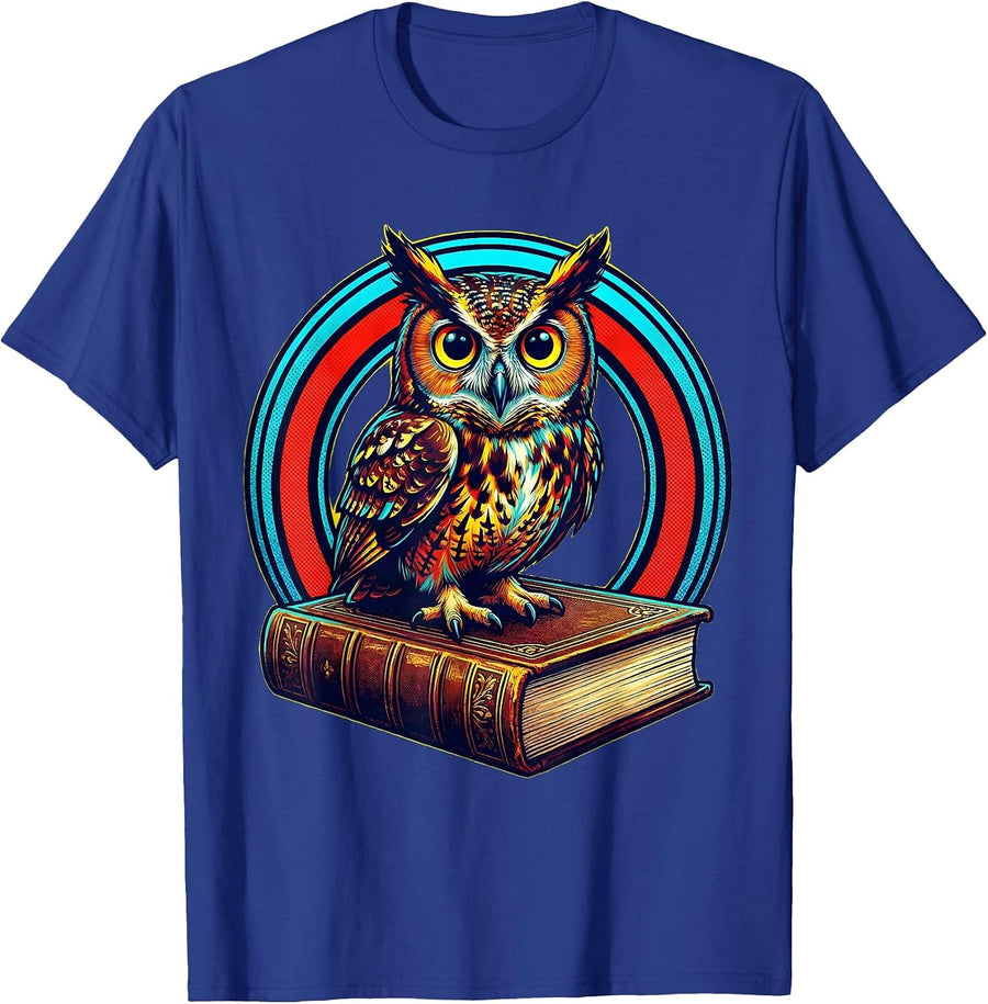 Owl on Dictionary English Teacher Gift T-Shirt - Royal Blue