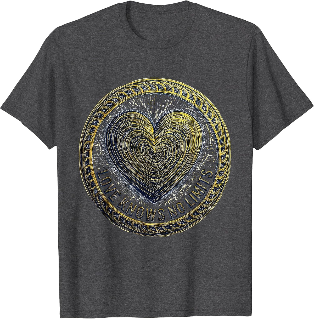 Men's Down Syndrome Awareness Love Knows No Limits T-Shirt - Dark Heather Grey