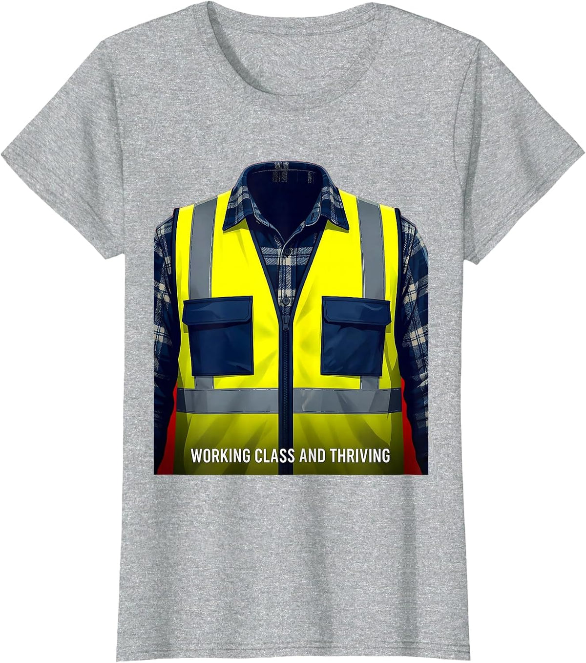 Working Class and Thriving Labor Day Design T-Shirt - Heather Grey