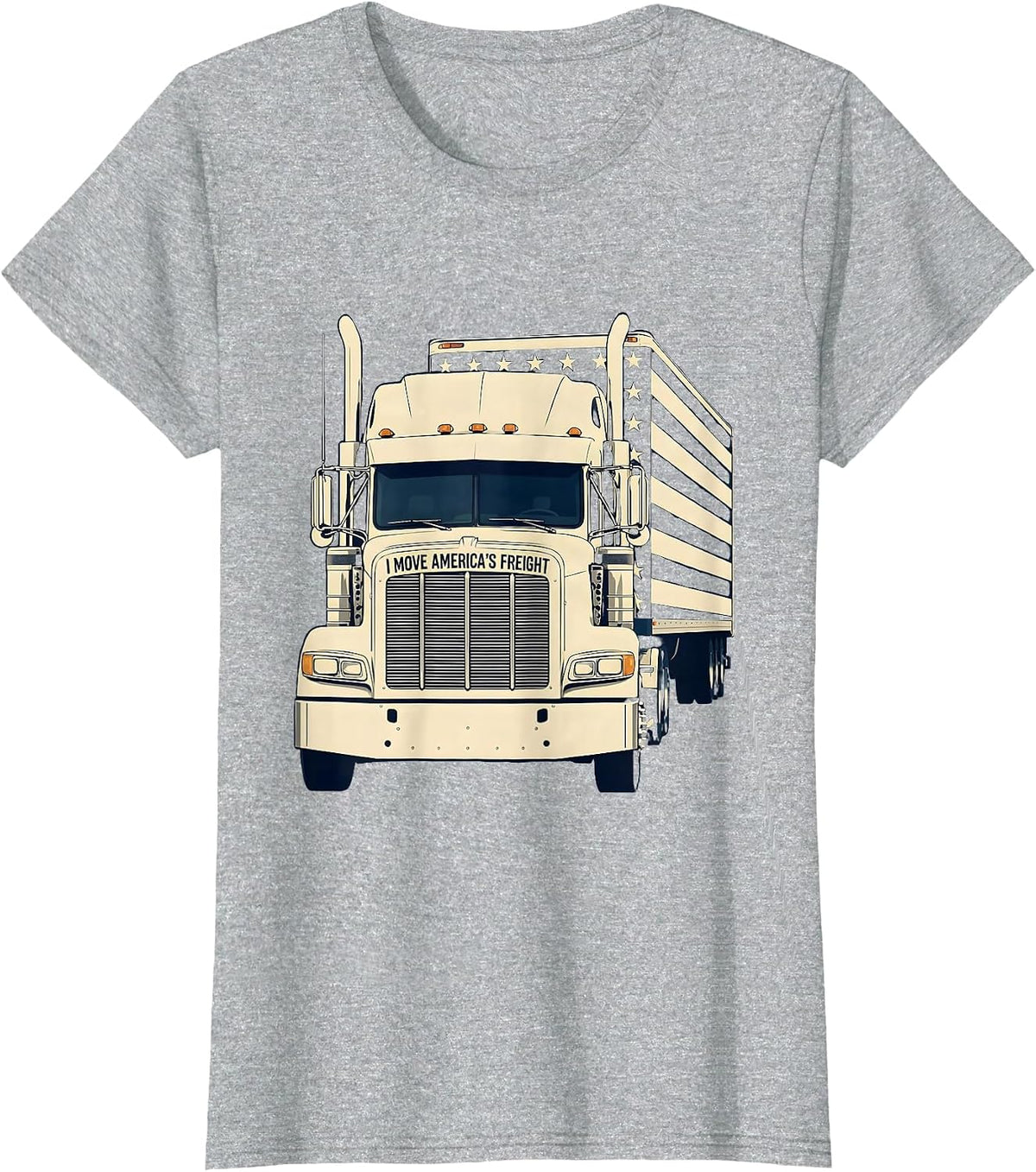 I Move America's Freight Patriotic Semi-Truck Driver Gift T-Shirt - Heather Grey