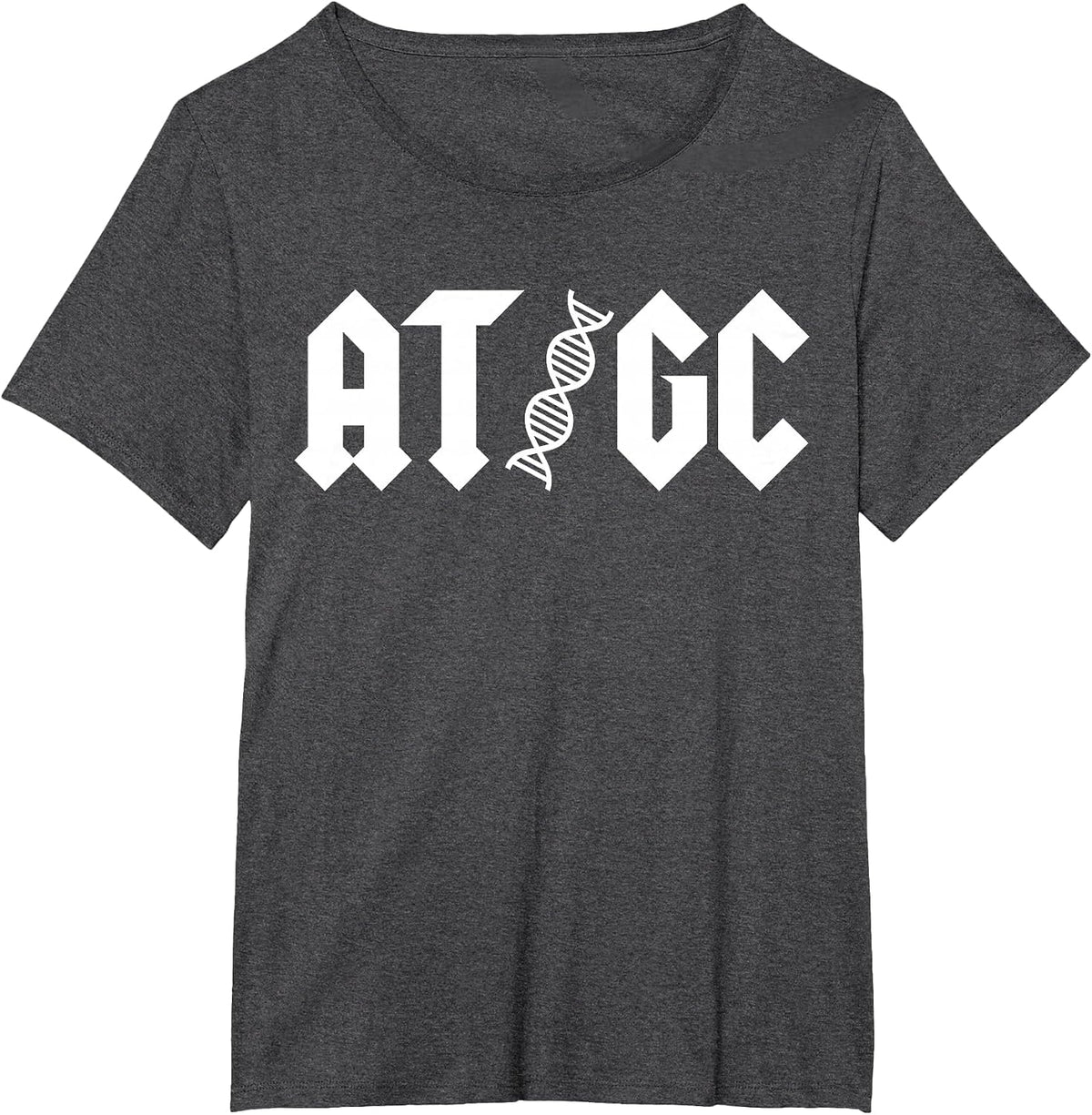 AT GC Biology DNA Strand Double Helix Teacher Student T-Shirt - Dark Heather Grey