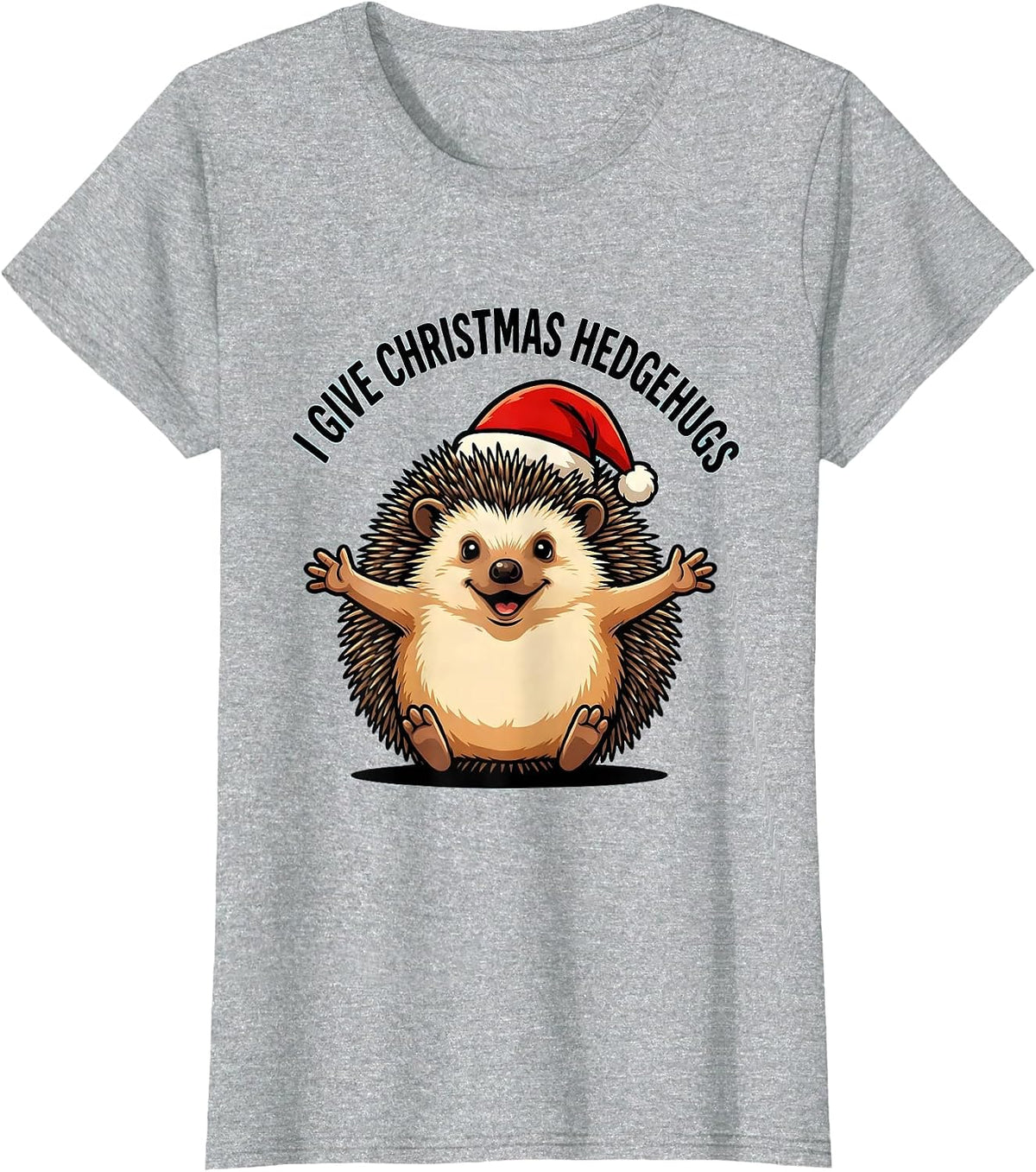 I Give Christmas Hedgehugs Cute Hedgehog Animal Lover T-Shirt - Heather Grey