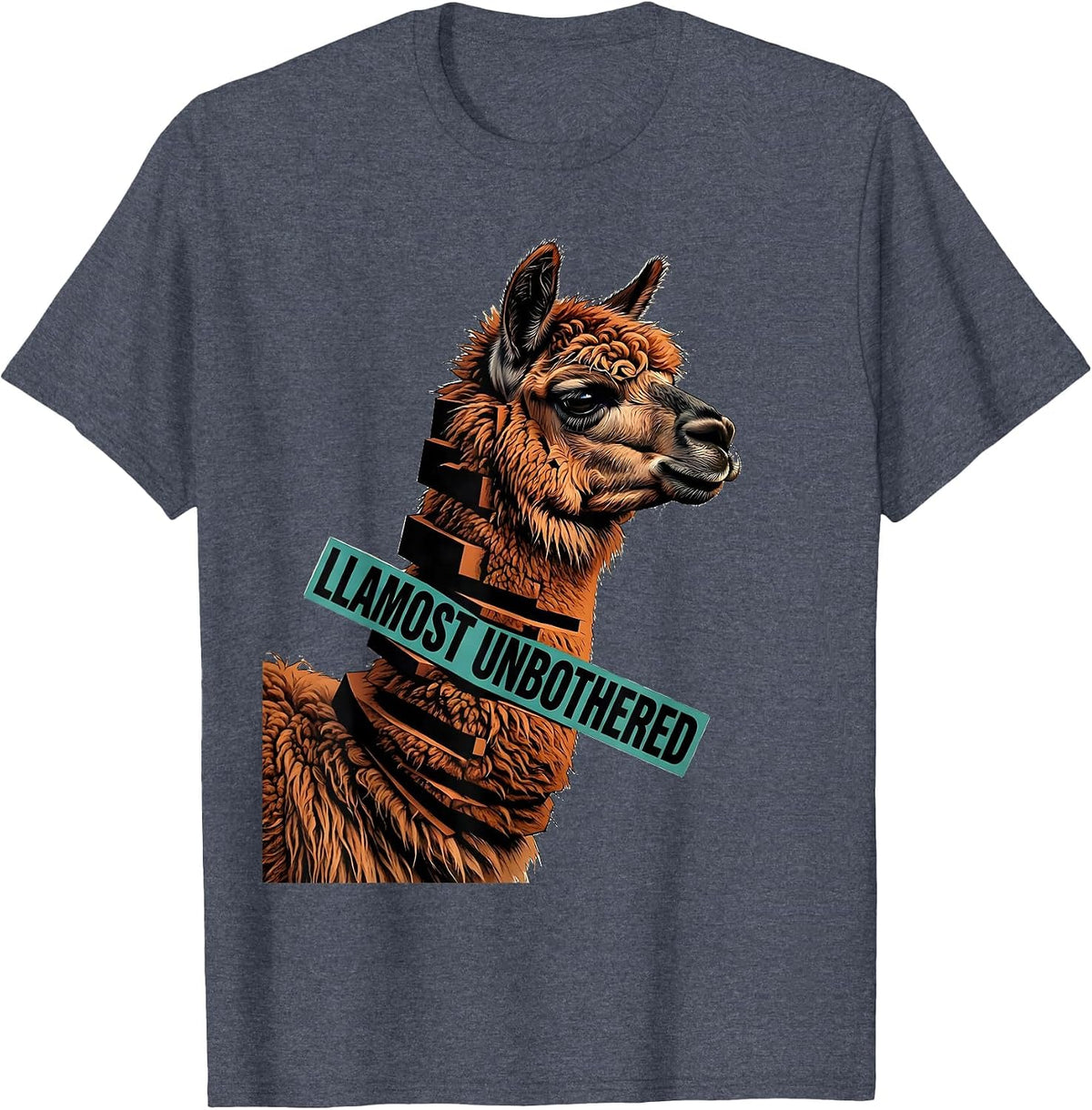 Llamost Unbothered Funny Llama Alpaca Humor Casual Gift T-Shirt - Heather Blue