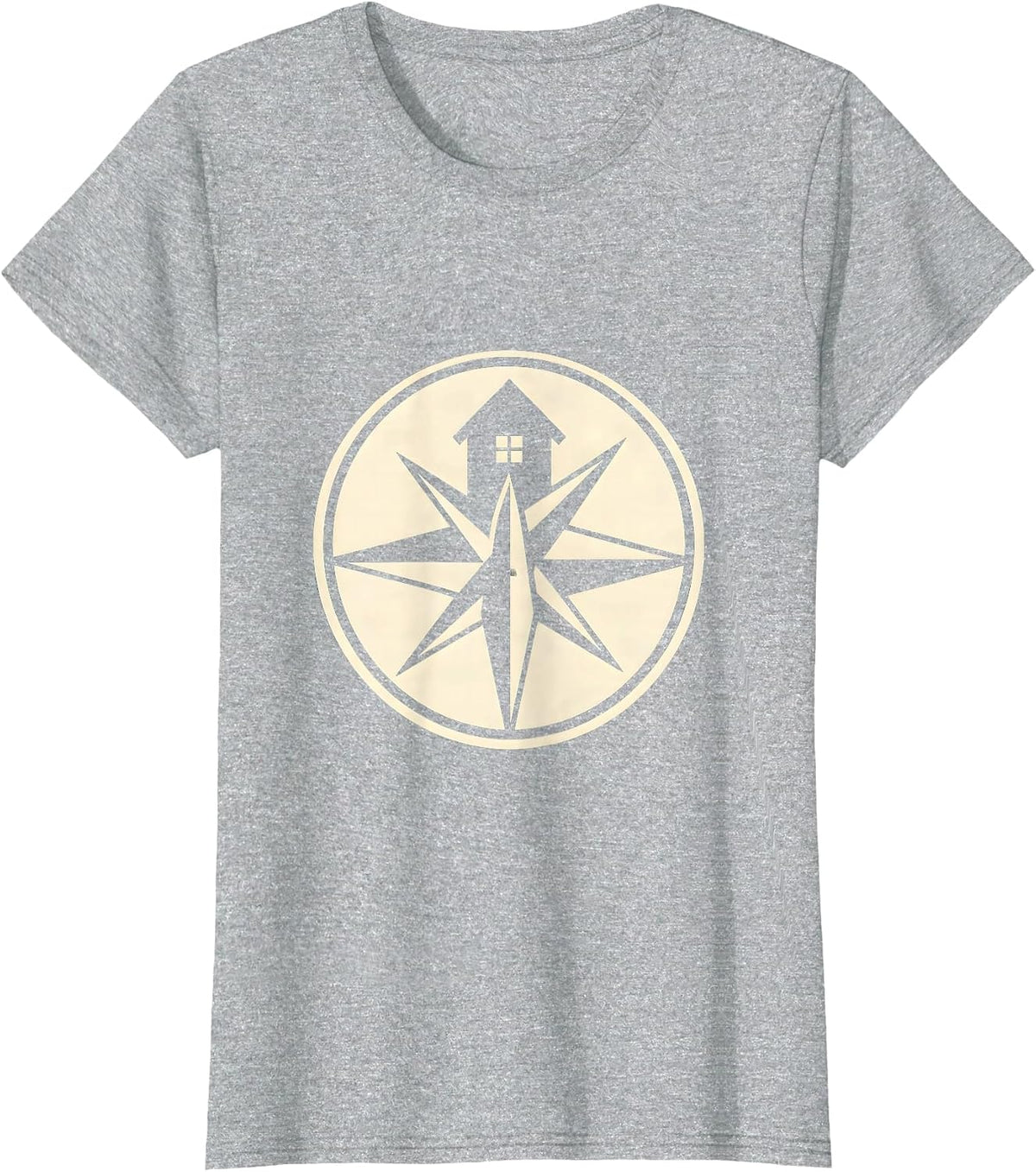 Women's Sped Teacher Compass Schoolhouse Graphic T-Shirt - Heather Grey