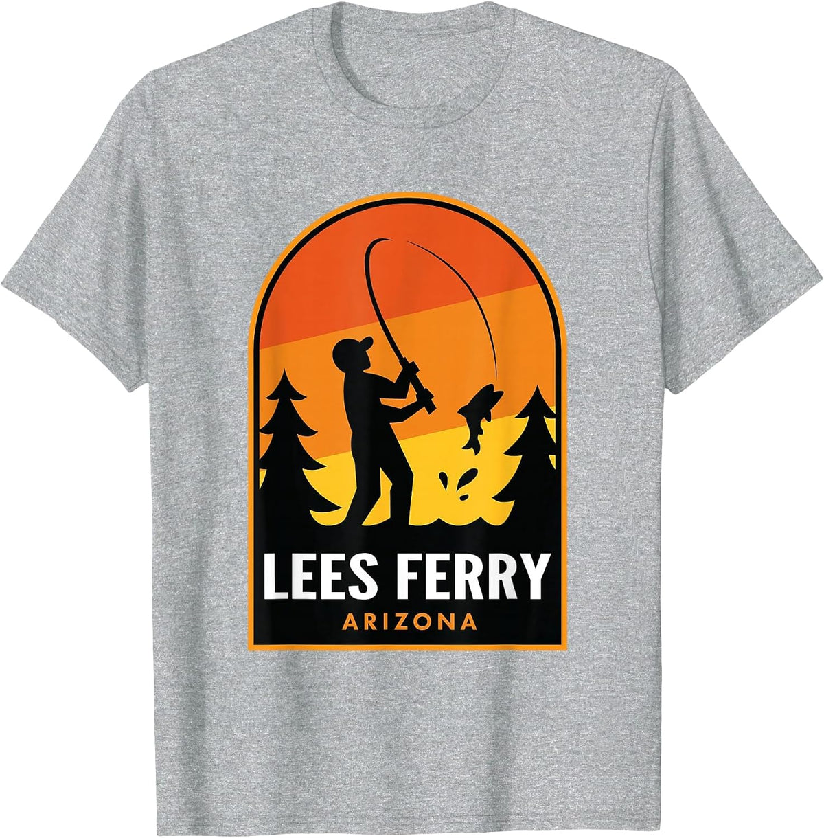 Lees Ferry Arizona Fishing T-Shirt - Heather Grey