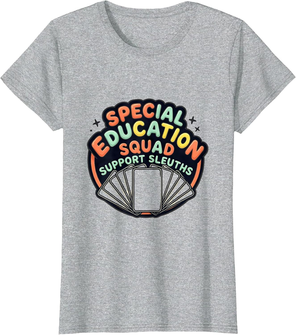 Women's Special Education Squad Support Sleuths Teacher T-Shirt - Heather Grey