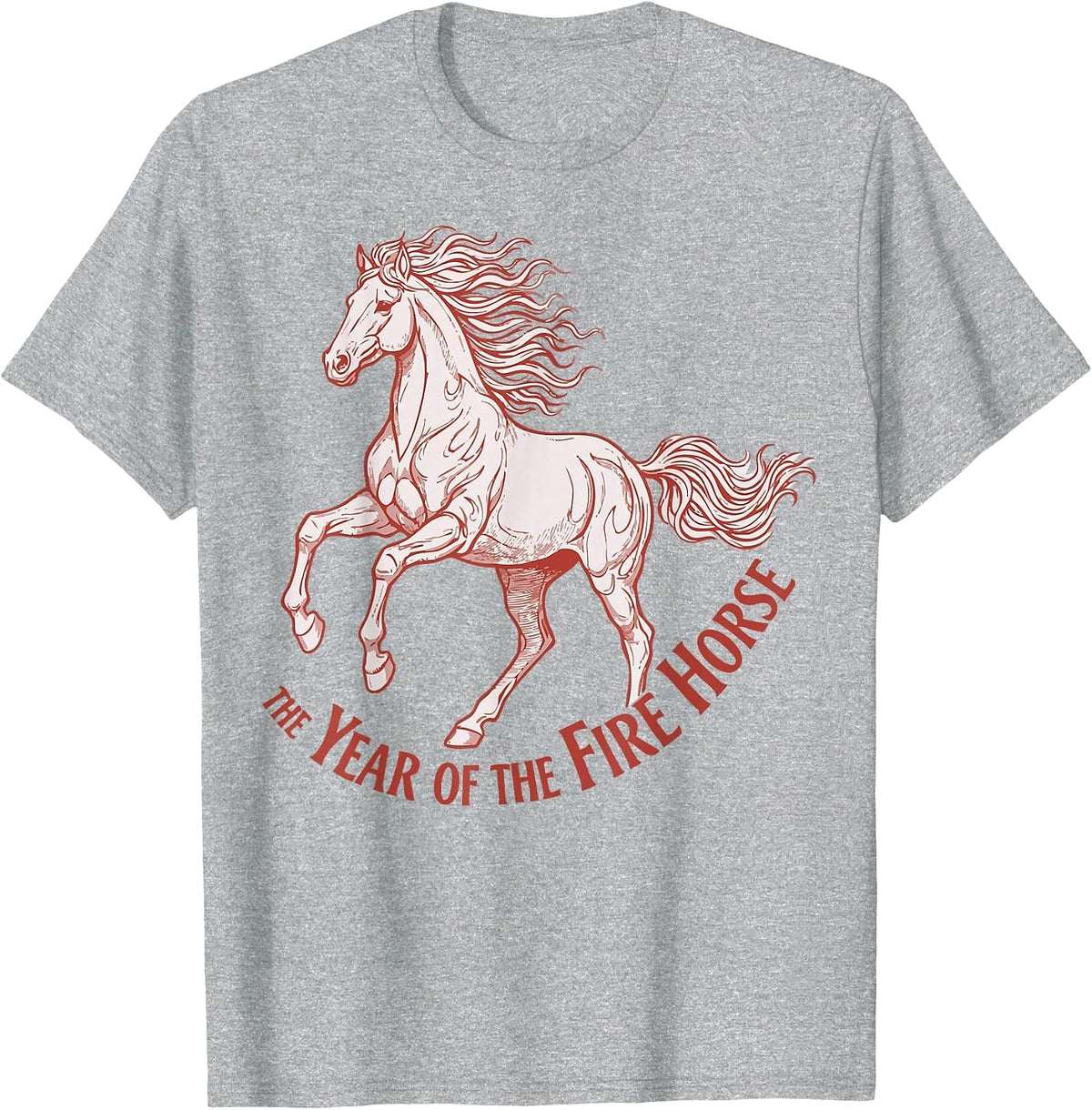The Year of The Fire Horse 2026 Celebration T-Shirt - Heather Grey