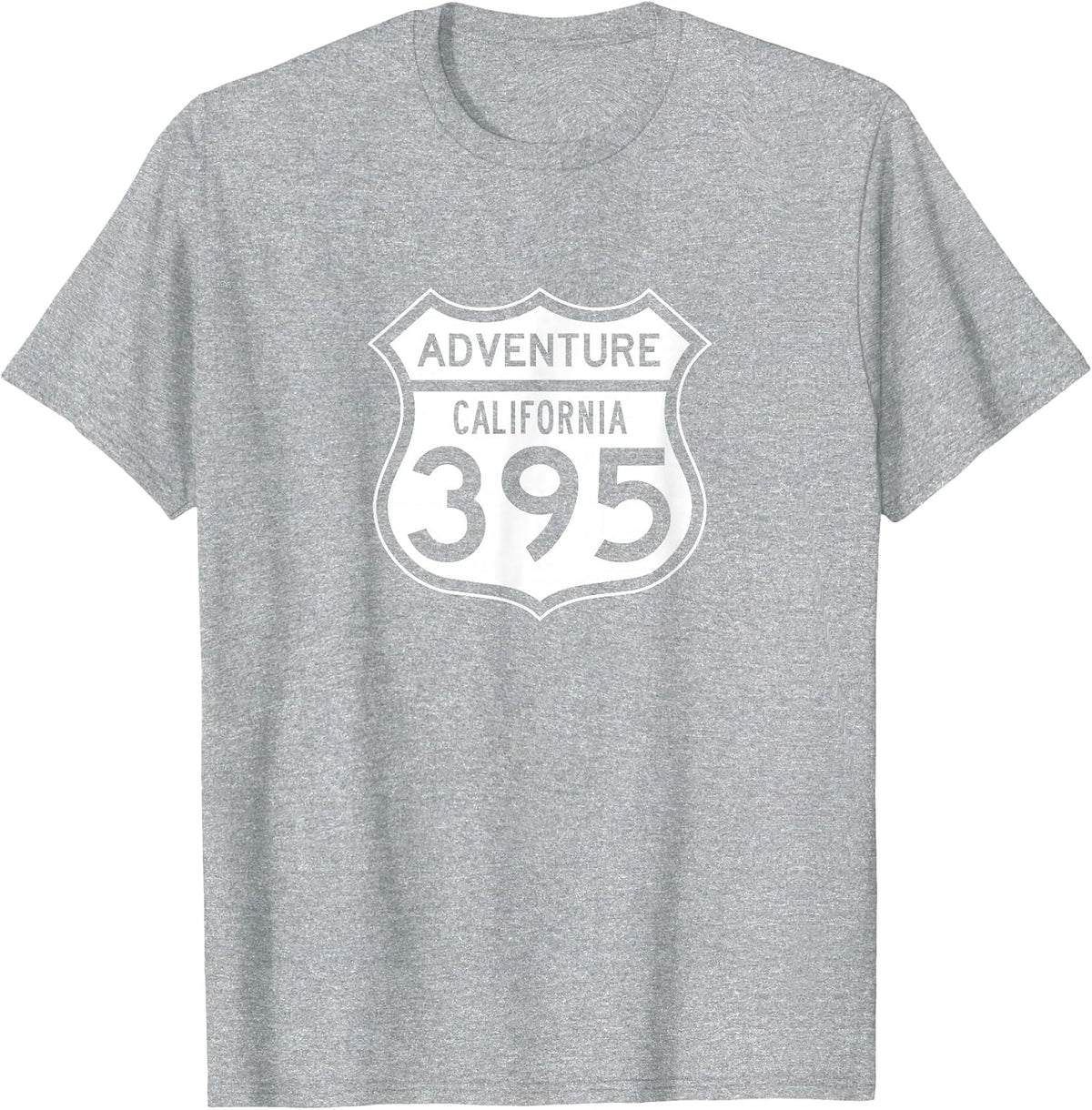 California Eastern Sierra Highway 395 – Adventure Inspired T-Shirt - Heather Grey