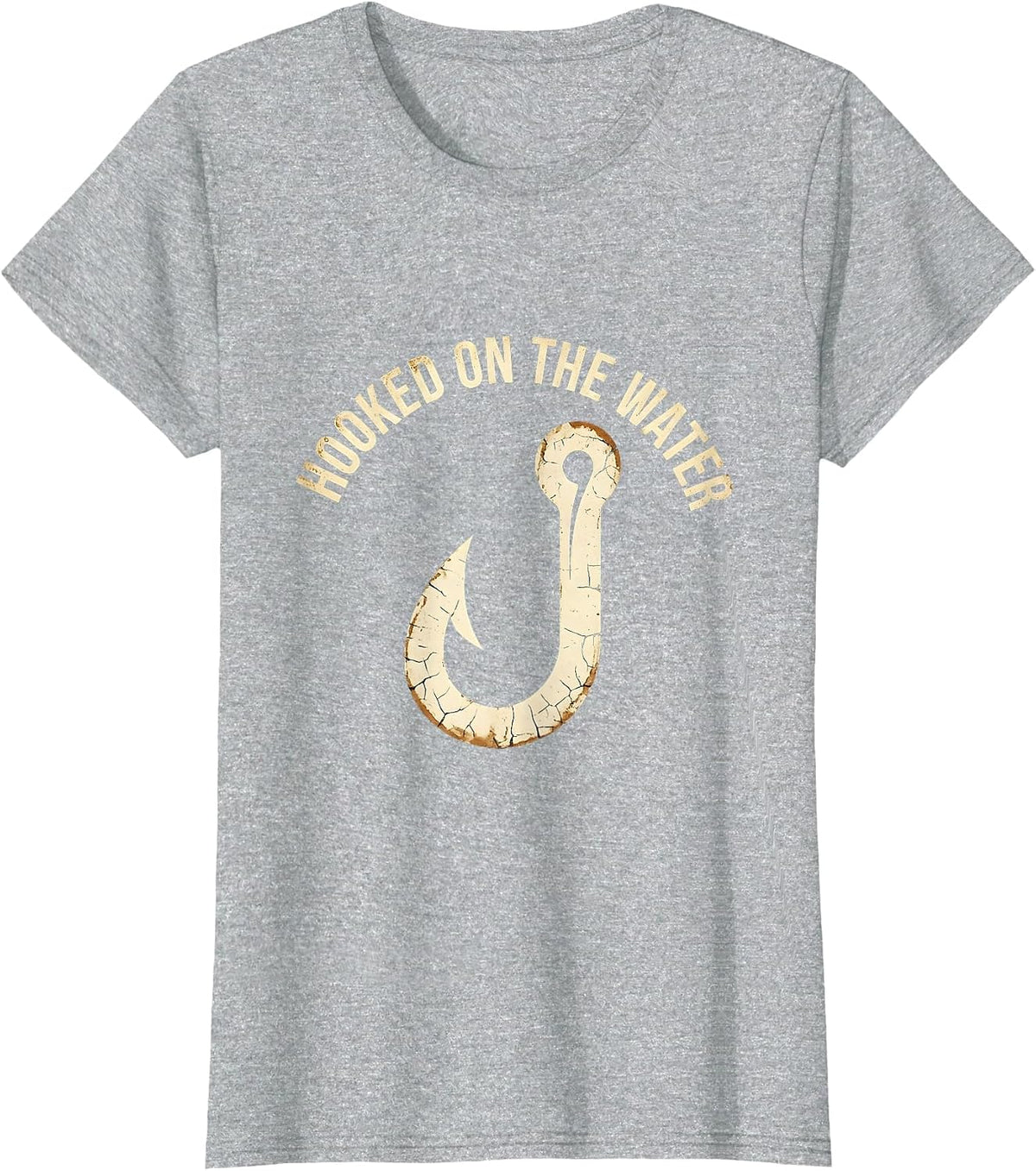 Hooked on the Water Fishing Reel Life Design T-Shirt - Heather Grey