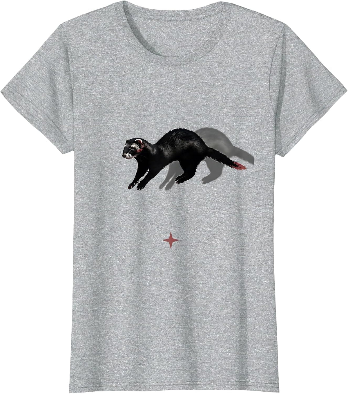 Ferret War Dance Minimalist Funny Ferret Lover Gift T-Shirt - Heather Grey