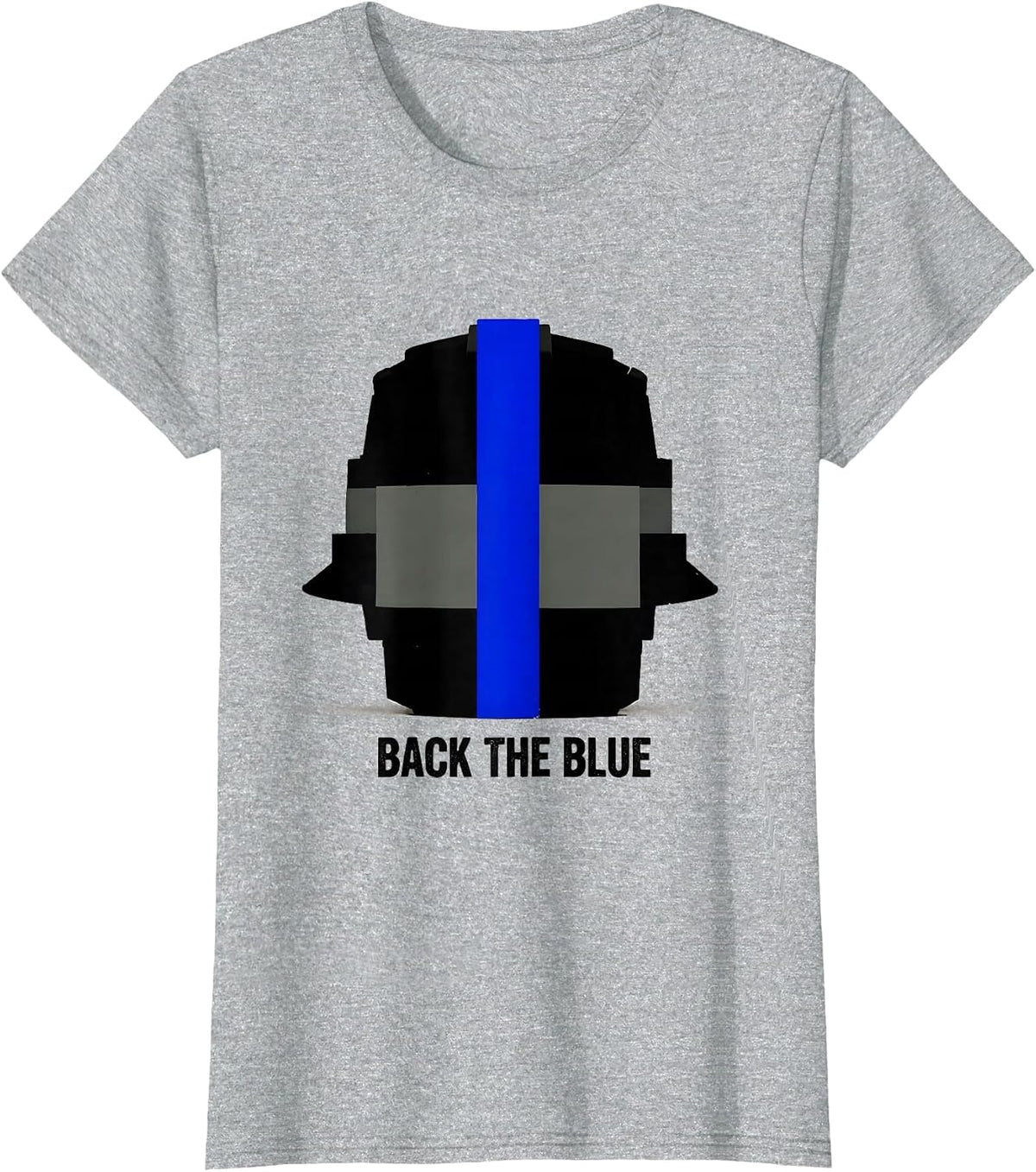 Back The Blue Thin Blue Line Police Support Officer Gift T-Shirt - Heather Grey