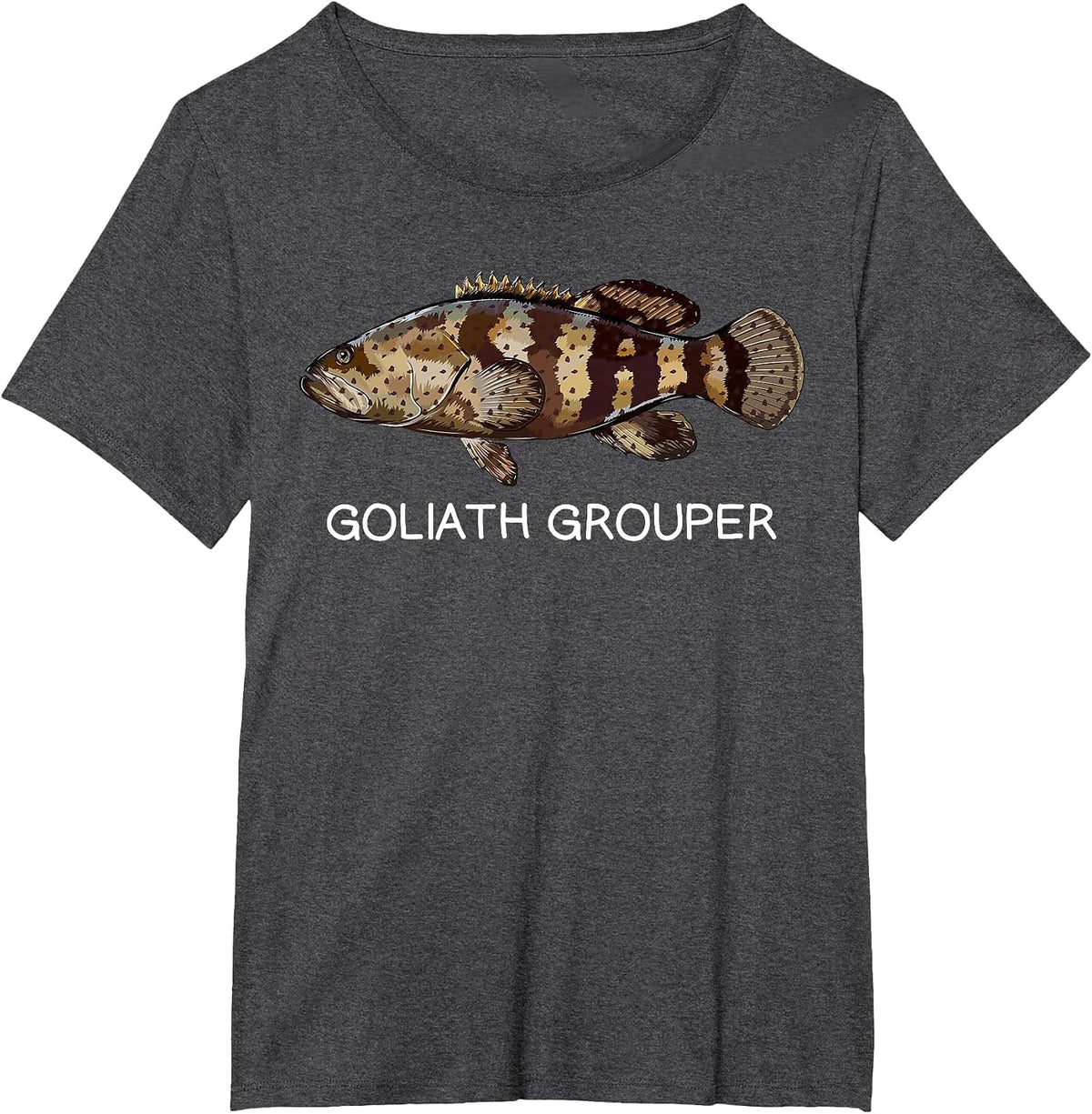 Goliath Grouper Saltwater Game Fish T-Shirt - Dark Heather Grey
