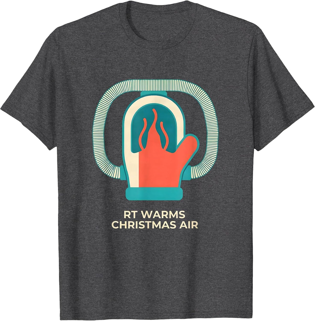 RT Warms Christmas Air Funny Nurse Christmas ICU ER RT T-Shirt - Dark Heather Grey