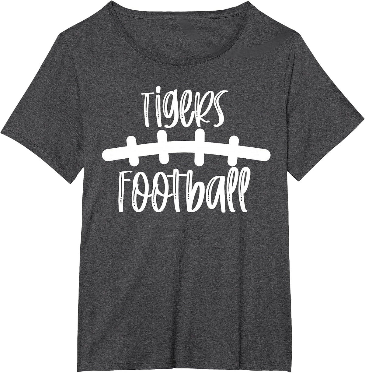 Tigers Football School Spirit Team Mascot Game Night T-Shirt - Dark Heather Grey