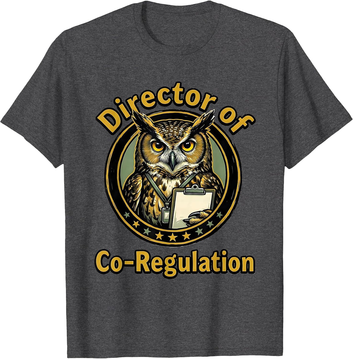 Men's Director of Co-Regulation Funny Mental Health Counselor T-Shirt - Dark Heather Grey