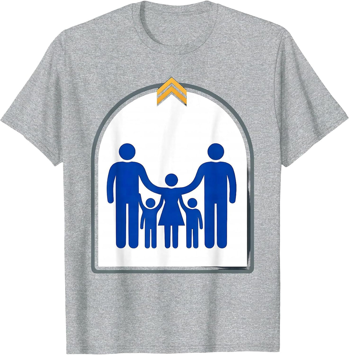 Men's Linked Family Silhouettes Down Syndrome Awareness Support T-Shirt - Heather Grey