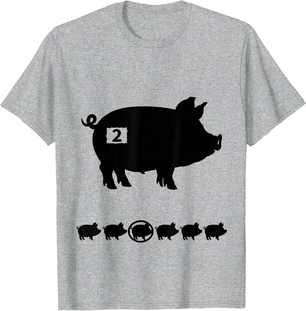 Men's 2 Funny Piglet Halloween Costume Pig Lover Humor T-Shirt - Heather Grey